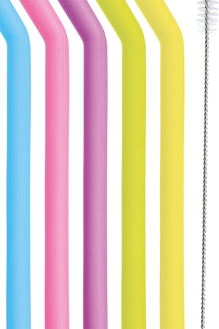 6 pailles en silicone