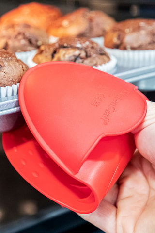 Manique de cuisine en silicone - Rouge