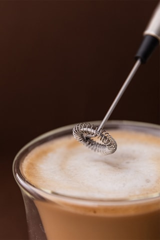 Espumador de café manual de acero inoxidable