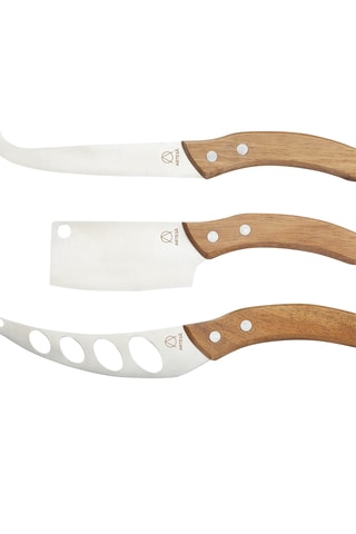 3 couteaux à fromage en acier inoxydable