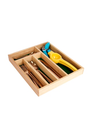 Organizador de cubiertos de madera - 36 x 31 x 5 cm