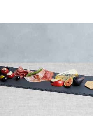 Plateau de service en ardoise et cuivre - 60 x 15 cm