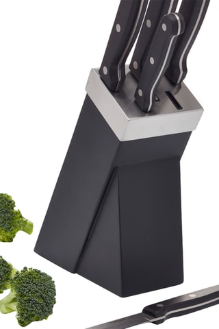 Bloc de 5 couteaux en acier inoxydable