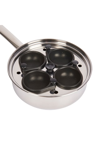Sartén para huevos escalfados de acero inoxidable - 4 huevos