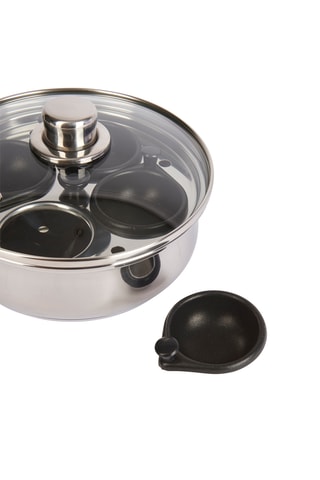 Sartén para huevos escalfados de acero inoxidable - 4 huevos