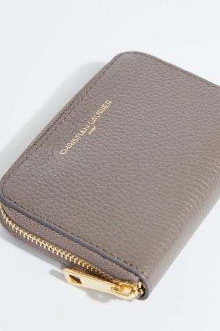 Cartera de piel Jaida - Gris