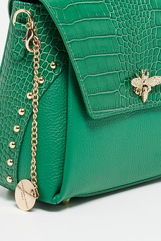 Bandolera de piel Yasmin - Verde oscuro