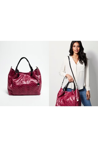 Bolso de piel Lina  Rojo - Fucsia
