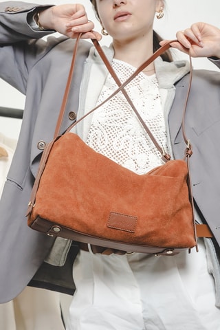 Bandolera de piel Yra - Camel