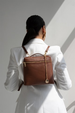 Mochila de piel Ester - Camel