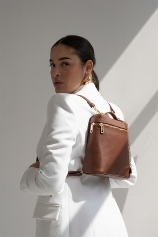 Mochila de piel Ester - Camel