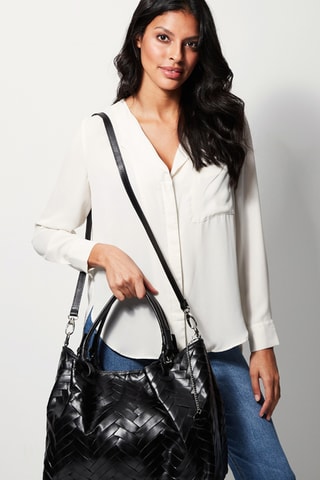 Bolso de piel Lina - Negro