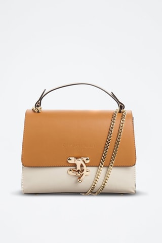 Bolso de piel Ora - Camel y nude