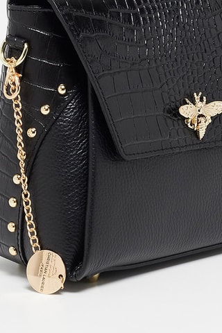 Bandolera de piel Yasmin - Negro