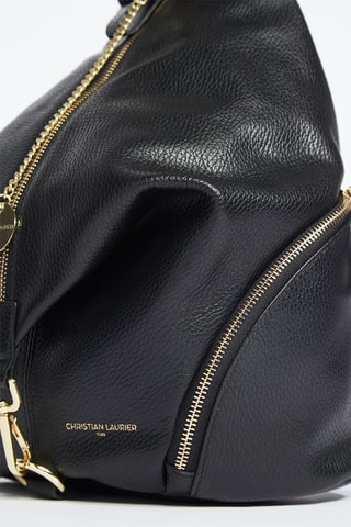 Mochila de piel Racha - Negro