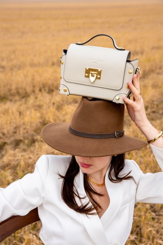 Bandolera de piel Mila - Beige