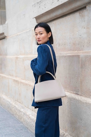 Bolso de piel Horizon - Gris claro