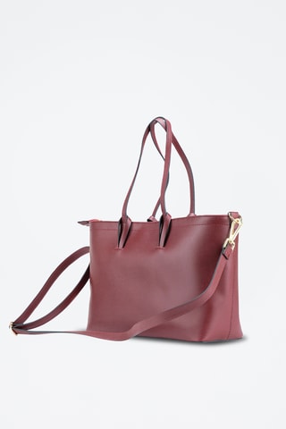 Bolso shopper de piel Moka - Burdeos