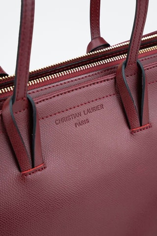 Bolso shopper de piel Moka - Burdeos