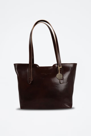 Bolso shopper de piel Eden - Marrón