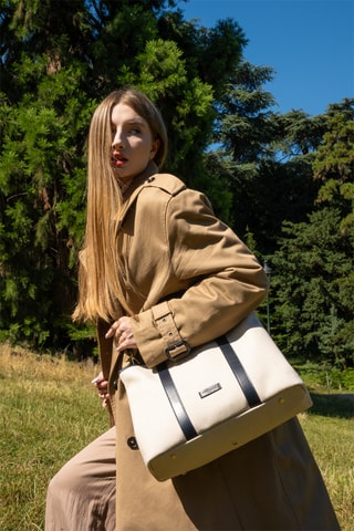 Bolso shopper de piel Diana - Azul marino