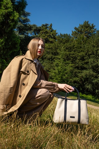 Bolso shopper de piel Diana - Azul marino