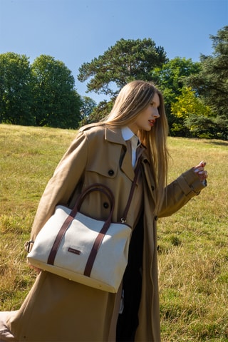 Bolso shopper de piel Diana - Marrón