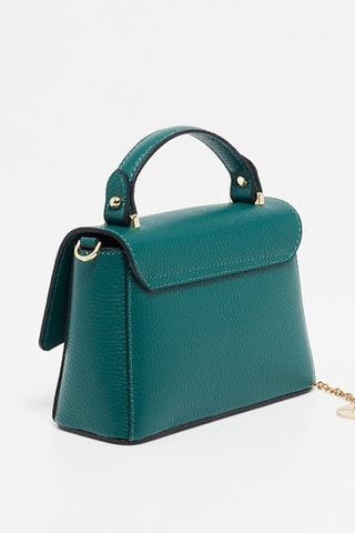 Bandolera de piel Mathilde Rosa oscuro - Verde