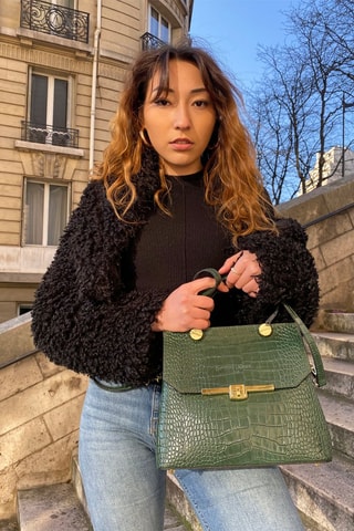 Bandolera de piel Emy - Verde
