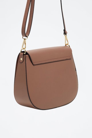 Bandolera de piel Audrey - Gris