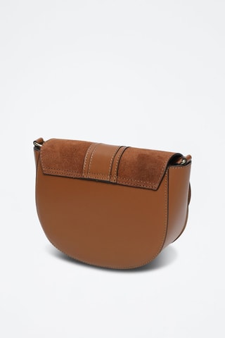 Bandolera de piel de vaqueta Gwen - Camel