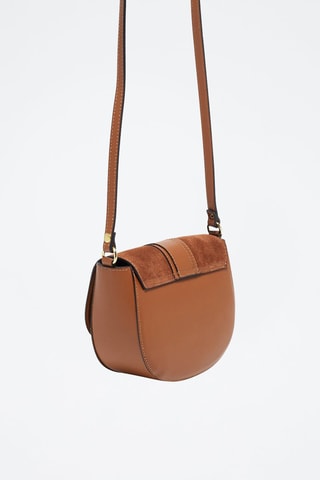 Bandolera de piel de vaqueta Gwen - Camel