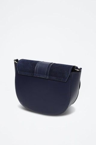 Bandolera de piel de vaqueta Gwen - Azul