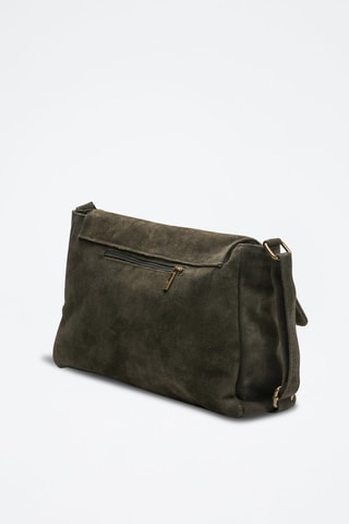 Bandolera de nobuk Ana - Verde oscuro