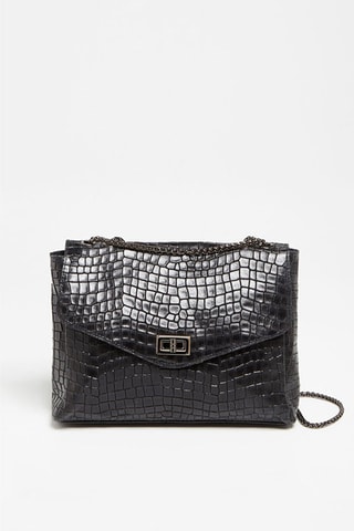 Bandolera de piel Maku - Negro
