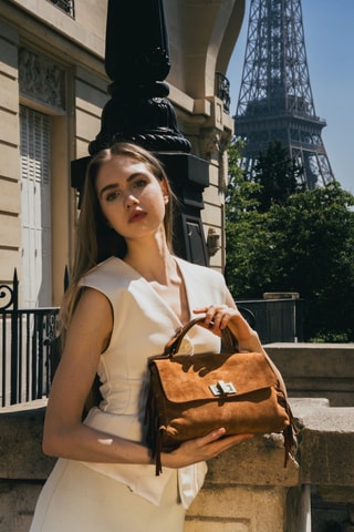Bolso de nobuk Neva - Camel