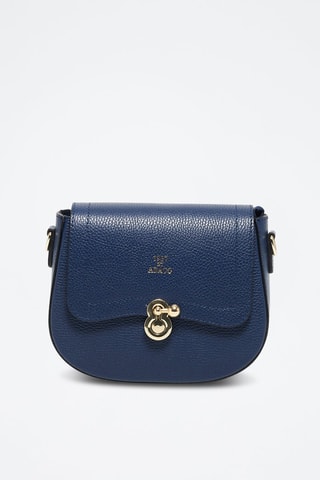 Bandolera de piel Susy - Camel - Azul marino