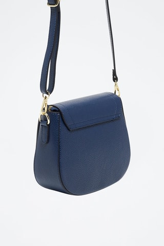 Bandolera de piel Susy - Camel - Azul marino