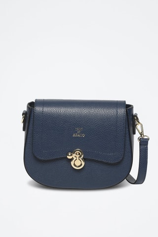 Bandolera de piel Susy - Camel - Azul marino