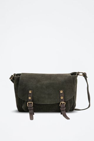 Bandolera de nobuk Katya - Camel - Verde