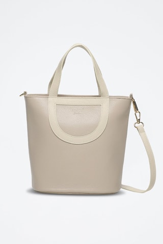 Bandolera de piel Saia - Beige
