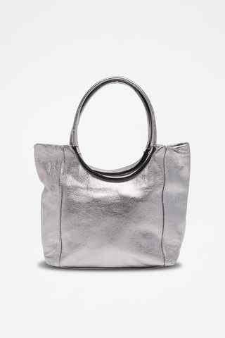 Bolso de piel Julia - Plateado