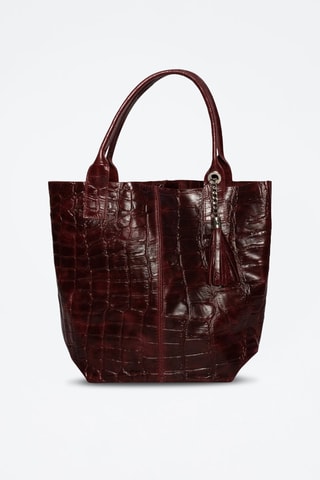 Bolso shopper de piel Star - Burdeos