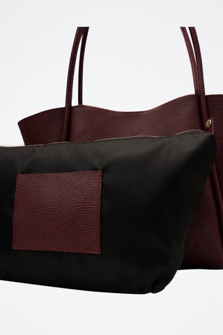 Cabas en cuir Stacy - Bordeaux