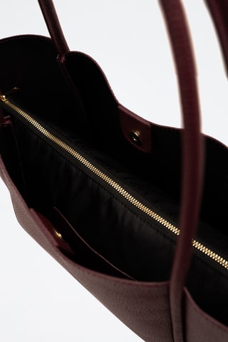 Cabas en cuir Stacy - Bordeaux