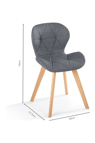 2 sillas de madera y haya Gatsby - 47,5 x 79 x 50 cm