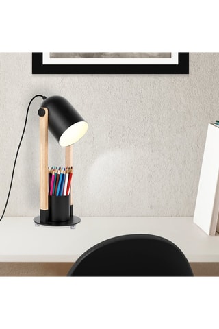 Luz de lectura de madera Cripto - Natural y negro