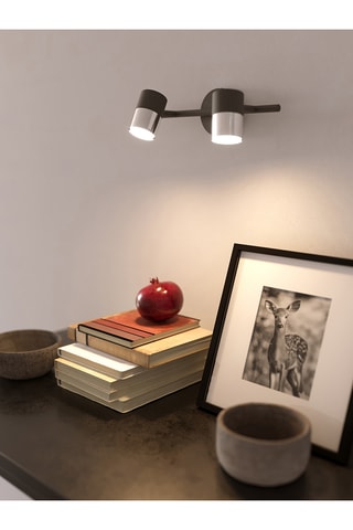 Aplique mural - Negro - 2 x 16 W