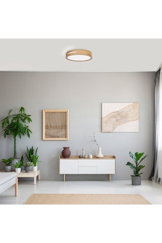 Plafón LED de madera Lu - Natural