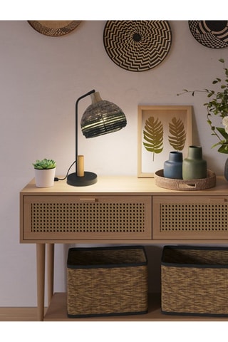 Lámpara de sobremesa de madera Korg - Natural y negro